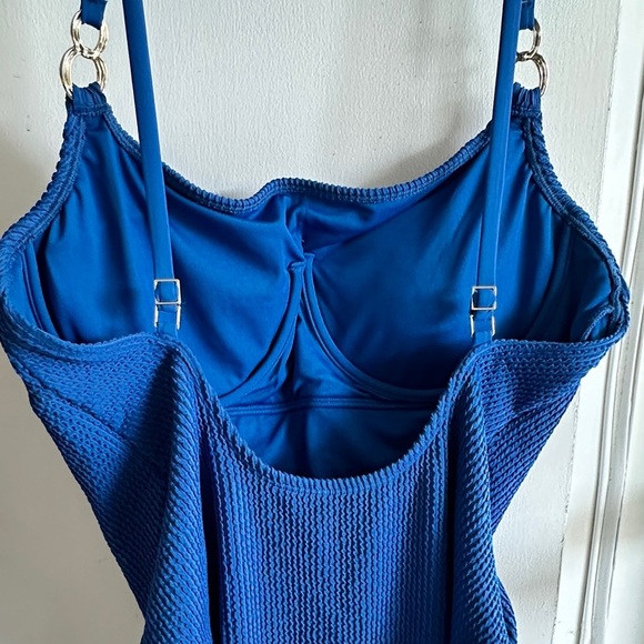 Lilly Pulitzer Womens Barton Blue Alizee Scrunch One Piece Swimsuit Sz 16 - Picture 5 of 14